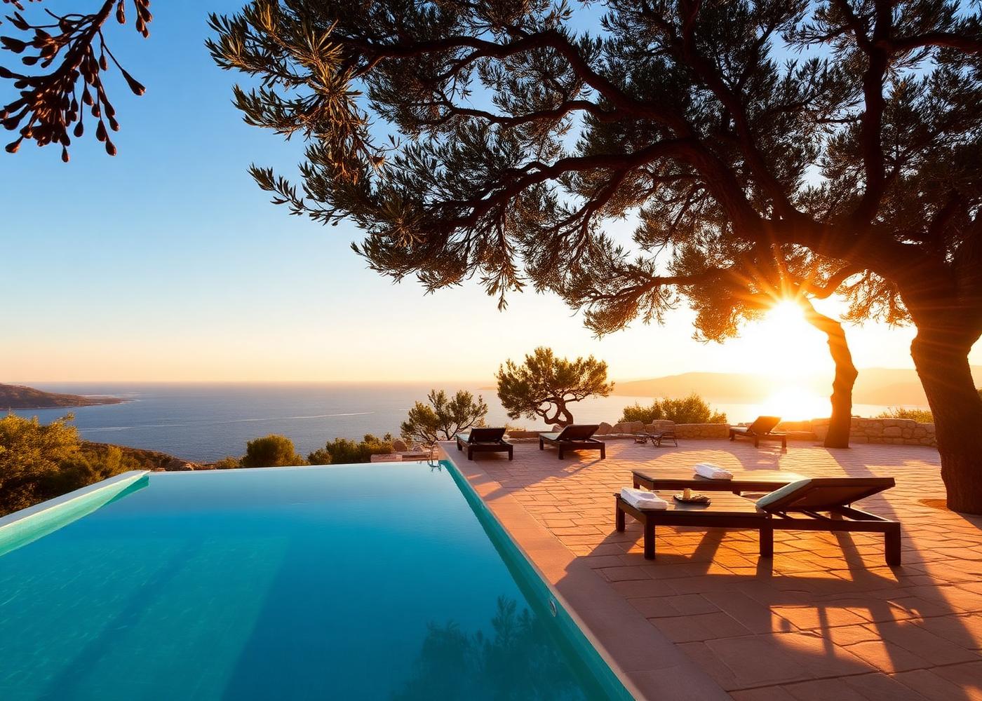 La piscina al final de la tarde